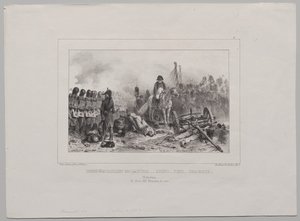 Album lithographique de 1837 : Demi-bataillon à gauche... Visez !... Feu !... Chargez - Auguste Raffet