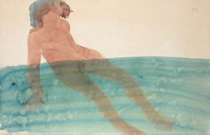 Femme se baignant