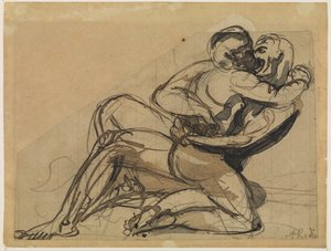 Un homme embrassant une femme