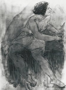 Isadora Duncan (1878-1927) (crayon et lavis sur papier) - Auguste Rodin