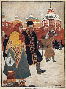 France, Paris, Vue de la Place Rouge à Moscou, illustration de A. Salzmann - Auguste Salzmann