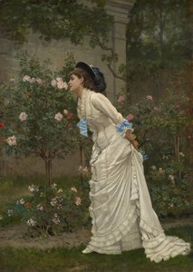 Femme et roses, 1879 - Auguste Toulmouche