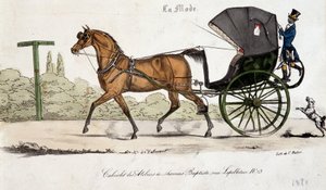 Cabriolet des ateliers de Thomas Baptiste - gravure par Valmont - Auguste de (after) Valmont