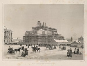 Travaux de construction vers 1838 De: La construction de la cathédrale Saint-Isaac, 1845 - Auguste de Montferrand