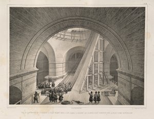 Vue intérieure de la cathédrale et une rampe De: La construction de la cathédrale Saint-Isaac, 1845