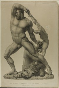 Hercule jetant Lichas dans la mer - Auguste de Valmont