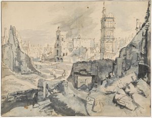 Bruxelles après le bombardement de 1695