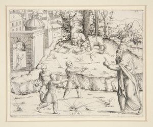 Élie moqué par les enfants - Augustin Hirschvogel