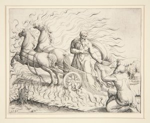 Élie dans le char de feu - Augustin Hirschvogel