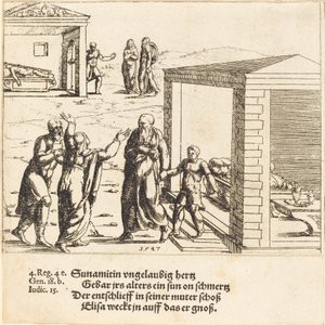 Élisée ressuscite le fils de la Sunamite - Augustin Hirschvogel