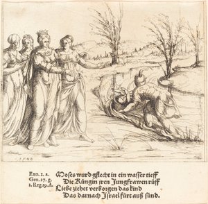 La découverte de Moïse, 1548 - Augustin Hirschvogel