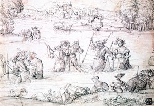 Pêche sous la pluie, vers 1513-1553 - Augustin Hirschvogel
