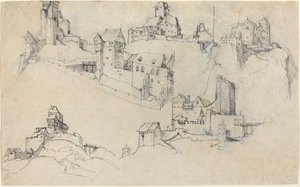 Châteaux au sommet de la colline - Augustin Hirschvogel