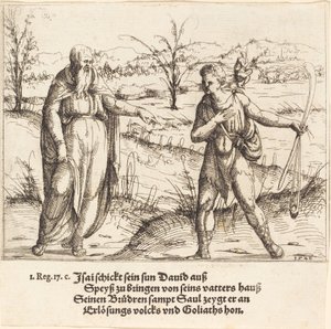Jesse envoie David à ses frères et à Saül, 1548 - Augustin Hirschvogel