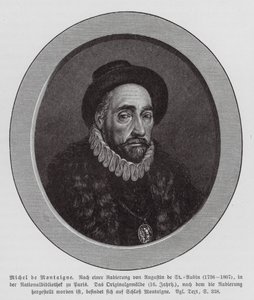 Michel de Montaigne, philosophe français (gravure)