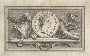 Médaille avec Portrait de Caligula dans le 6e Livre, de Tibère ou les six premi..., publié en 1768