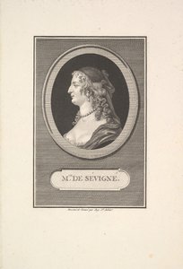 Portrait de Marie de Rabutin, Marquise de Sévigné - Augustin de Saint Aubin