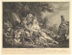 Vertumne et Pomone, 1765 - Augustin de Saint Aubin