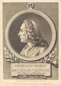 François Marie Arouet de Voltaire - Augustin de Saint Aubin after Jean Baptiste Lemoyne II