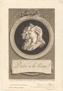 Louis XVI, Henri IV et Louis XII - Augustin de Saint Aubin after Piat Joseph Sauvage