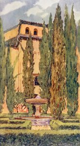 Cour de Lindaraxa, Alhambra (lithographie couleur) - Augustine Fitzgerald
