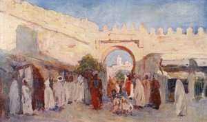 Portail de la ville, Kairouan (lithographie couleur) - Augustine Fitzgerald