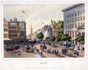 Broad-Way, pub. 1850 (lithographie en couleur)