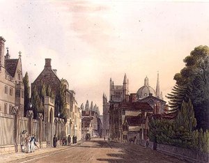 Extérieur de Wadham Hall vu des parcs, illustration de 