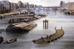Transport de marchandises à Paris, vers 1810 - Augustus Charles (after) Pugin