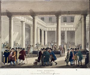 Bourse de Commerce, Londres, 1808 - Augustus Charles Pugin, Thomas Rowlandson