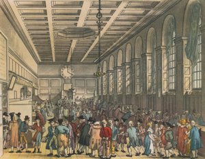 Intérieur de la Douane, Londres, 1808 - Augustus Charles Pugin, Thomas Rowlandson