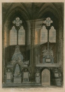 Quatrième et cinquième fenêtre, allée sud, Abbaye de Westminster, Londres - Augustus Charles Pugin
