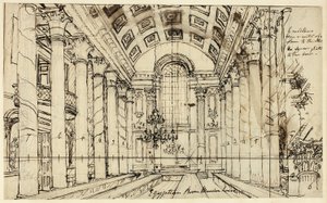Étude pour Egyptian Hall Mansion House, de Microcosm of London