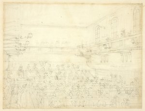 Étude pour la réunion des quakers, du Microcosme de Londres