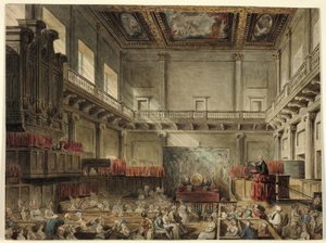 Étude pour la chapelle royale, Whitehall, dans Micocosm of London - Augustus Charles Pugin