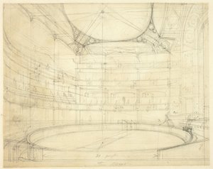 Étude pour le Cirque Royal, de Microcosme de Londres - Augustus Charles Pugin