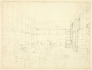 Étude pour Royal Institution, Albemarle Street, de Microcosm of London - Augustus Charles Pugin