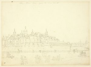 Étude pour La Tour prise de la Nouvelle Monnaie, de Microcosm of London - Augustus Charles Pugin
