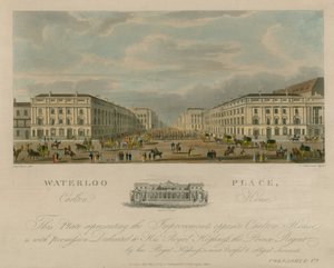 Waterloo Place, Carlton House, Londres - Augustus Charles Pugin