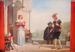 Shakespeare : Slender et Anne Page, Les Joyeuses Commères de Windsor, Acte I, Scène 1 - Augustus Wall (after) Callcott