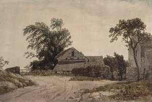 Cottages en bord de route - Augustus Wall Callcott