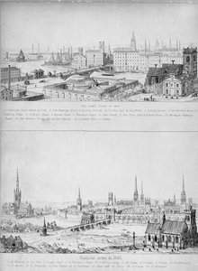 Ville catholique en 1440 et la même ville en 1840