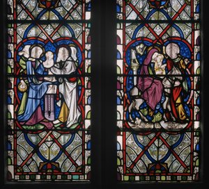 Fenêtre de la chapelle de la Dame avec des scènes de la vie de la Vierge, détail - Augustus Welby Northmore Pugin
