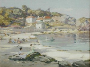 Une plage en Cornouailles - Augustus William Enness