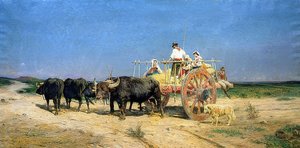 Chariot tiré par des buffles - Aurelio Tiratelli