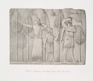 Chasseurs avec gazelle, lièvre et oiseaux (Khorsabad) - Austen Henry Layard