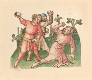 La lapidation de Naboth - Austrian 15th Century