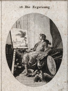 Allégorie de la délectation représentée par un jeune homme tenant une lyre près d