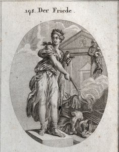 Allégorie de la paix. Elle porte une couronne d