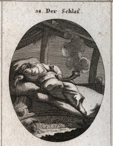 Allégorie du sommeil sur un lit d